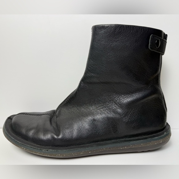 Camper Beetle Black Leather Ankle Zip Up Boots Size 39 - Picture 6 of 10